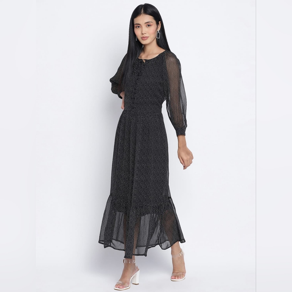 Estella: Black Maxi Dress - Picture 3 of 4